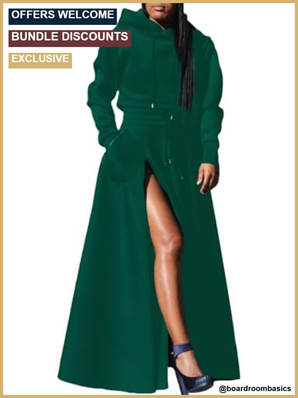 Women's 2 Piece Hoodie and Maxi Skirt Set Loungewear